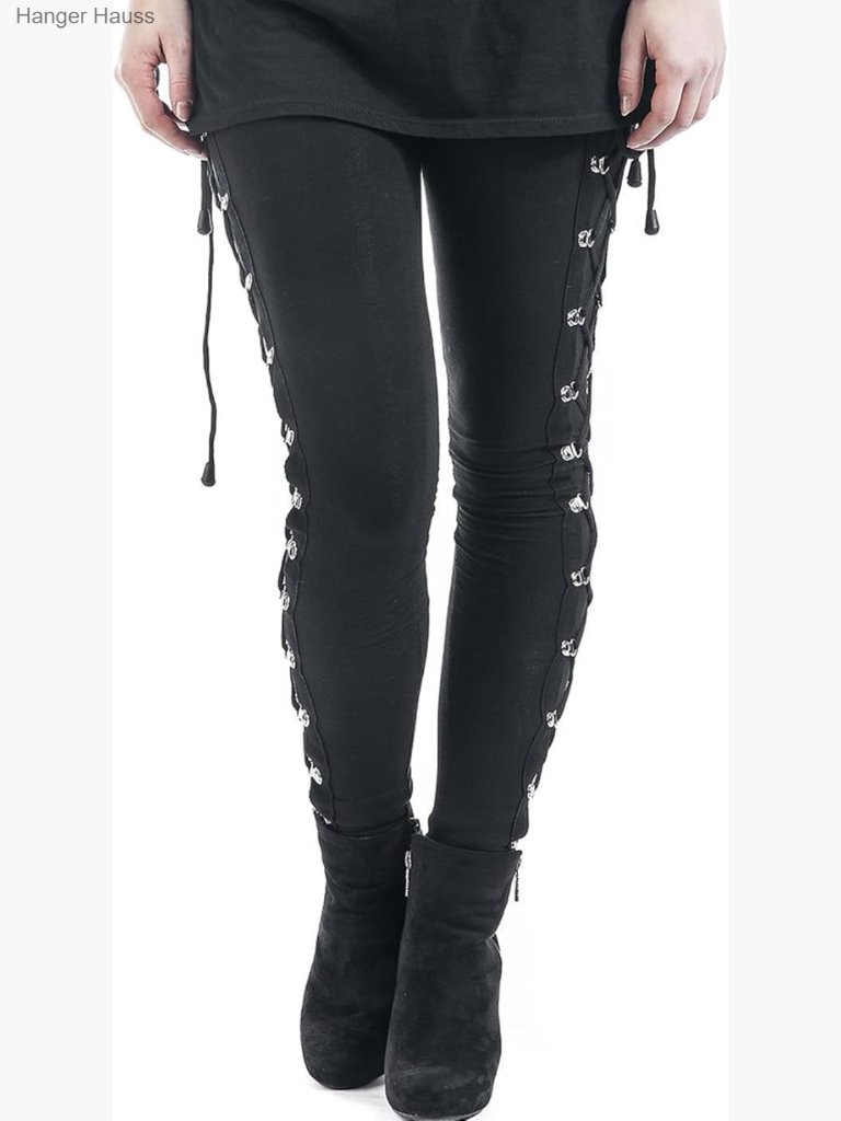 Women's Satin Side Lacing High Waist Leggings Bodycon Pants